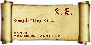 Komjáthy Rita névjegykártya