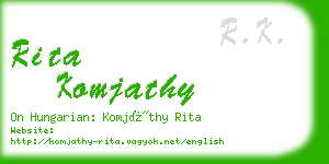 rita komjathy business card